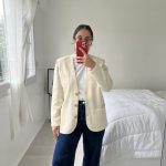 Cardigan en laine beige vintage